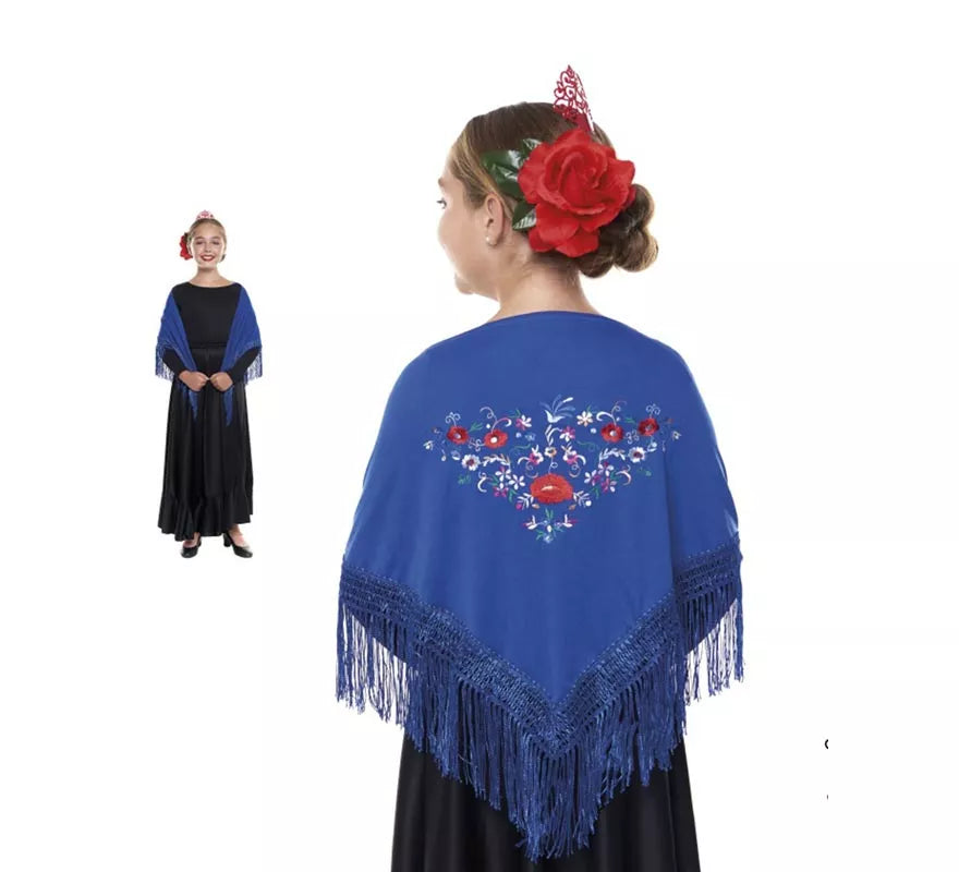 Translation missing: es.Mantón Sevillana o Chulapa bordado de 120x45 cm para niña en varios colores