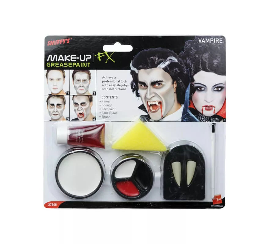 Maquillaje de Vampiro: Colmillos, Esponja, Pintura y Sangre