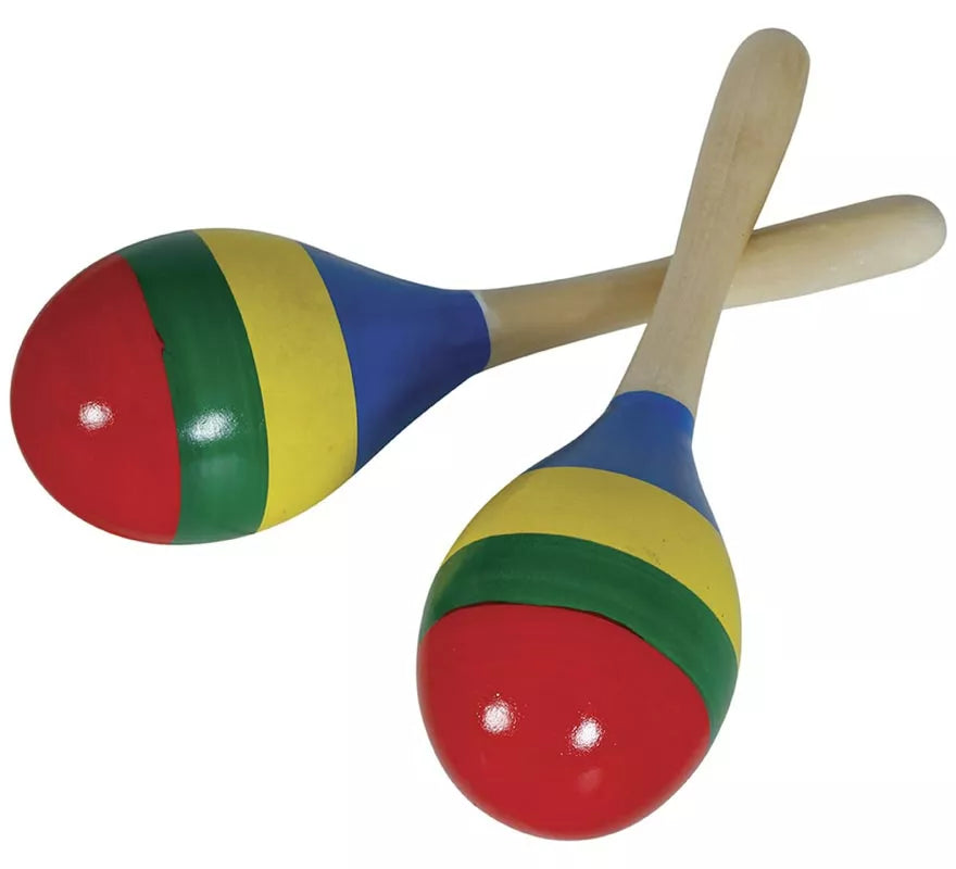 Translation missing: es.Maraca multicolor de madera de 20 cm