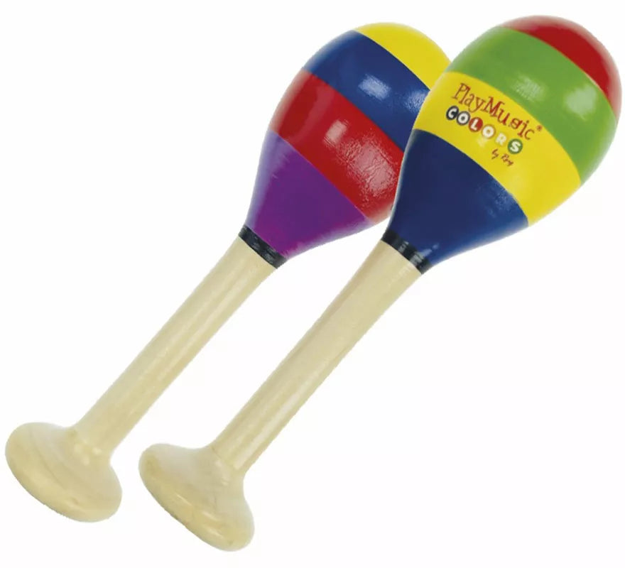 Translation missing: es.Maracas de Madera Pintadas Multicolor de 20 cm