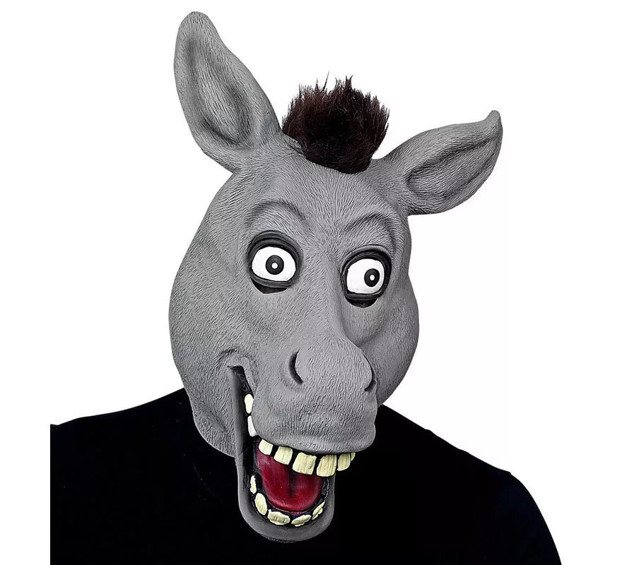 Translation missing: es.Máscara Cabeza de Burro de dibujos animados con pelo
