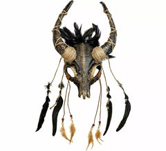 Máscara Chamán Calavera con Plumas