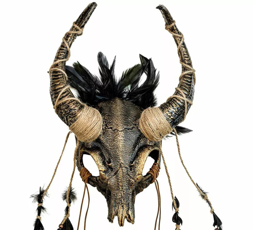 Translation missing: es.Máscara Chamán Calavera con Plumas