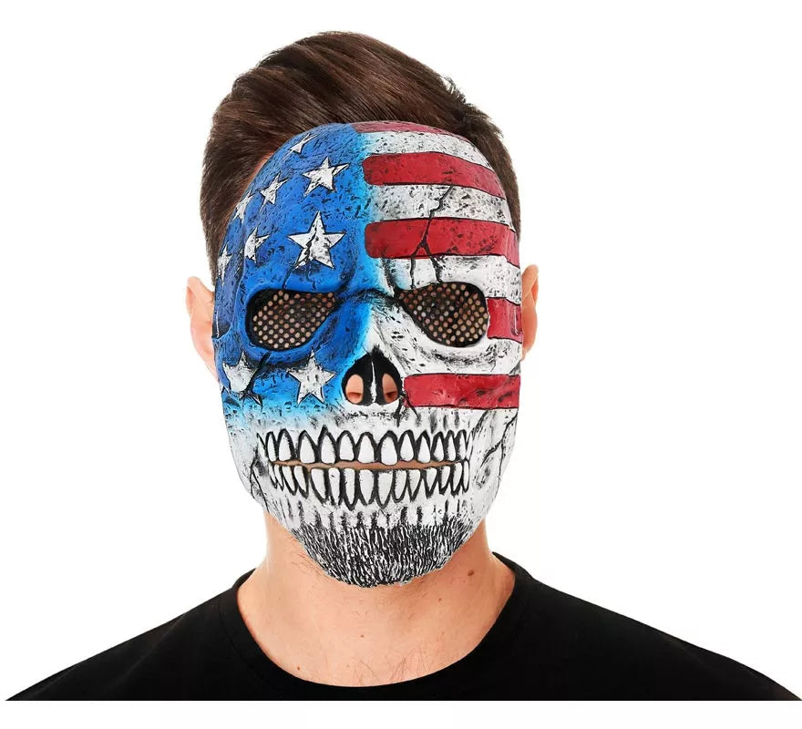 Translation missing: es.Máscara de Calavera con Bandera USA