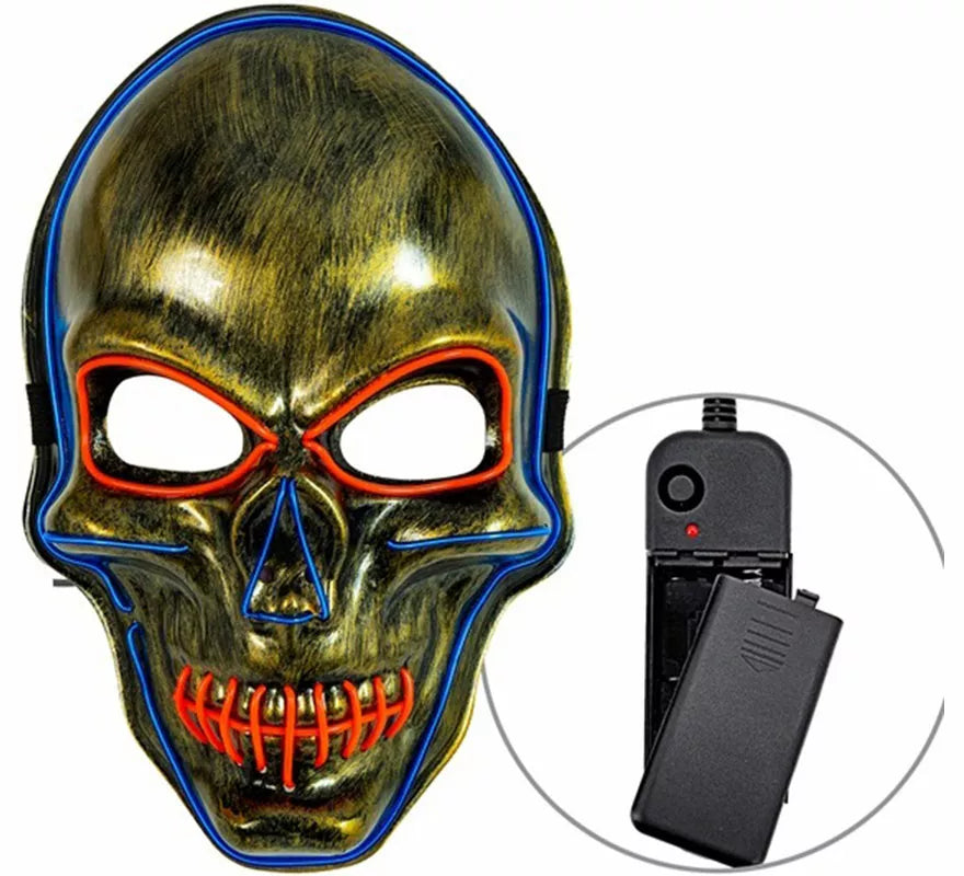 Translation missing: es.Máscara de Calavera dorada LED de Colores