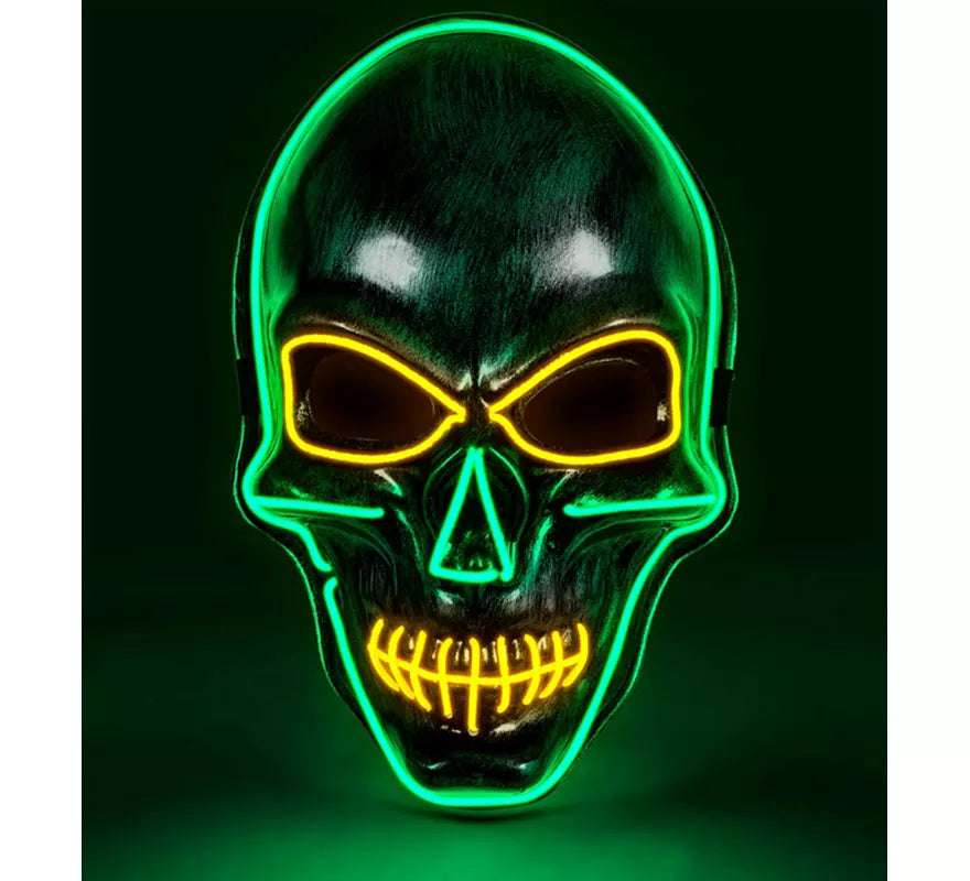 Translation missing: es.Máscara de Calavera plateada con LED de Colores