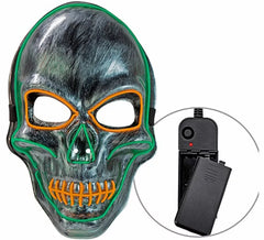 Máscara de Calavera plateada con LED de Colores