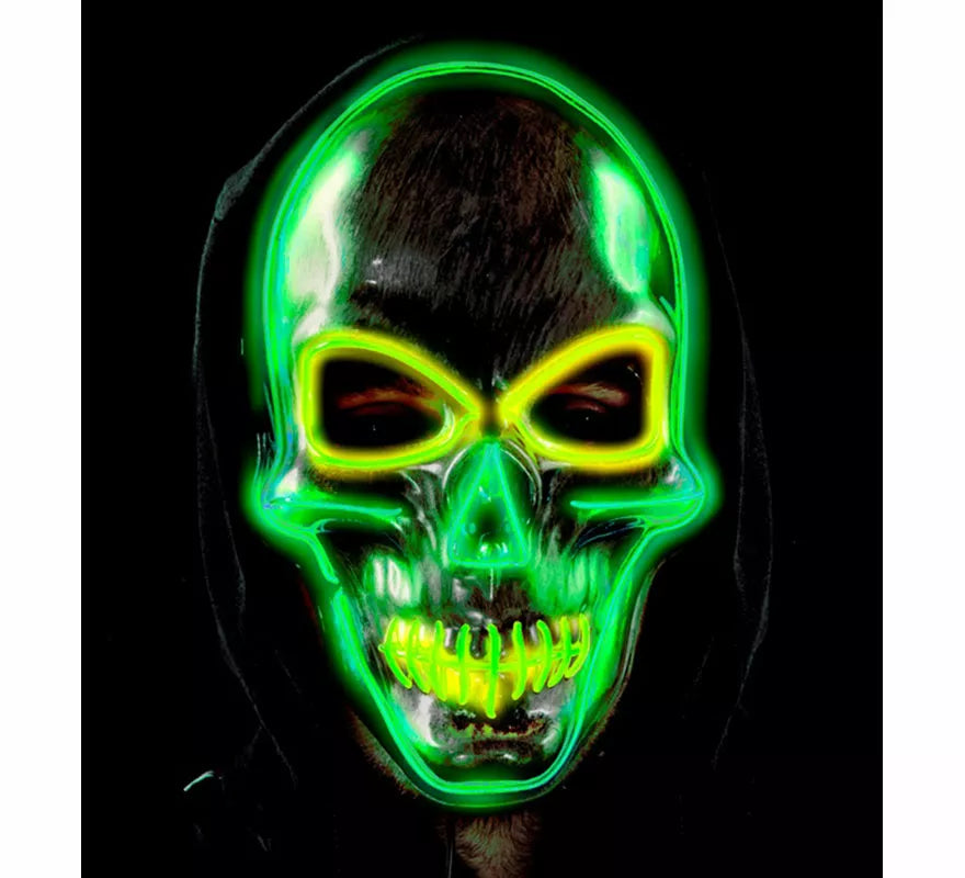 Translation missing: es.Máscara de Calavera plateada con LED de Colores
