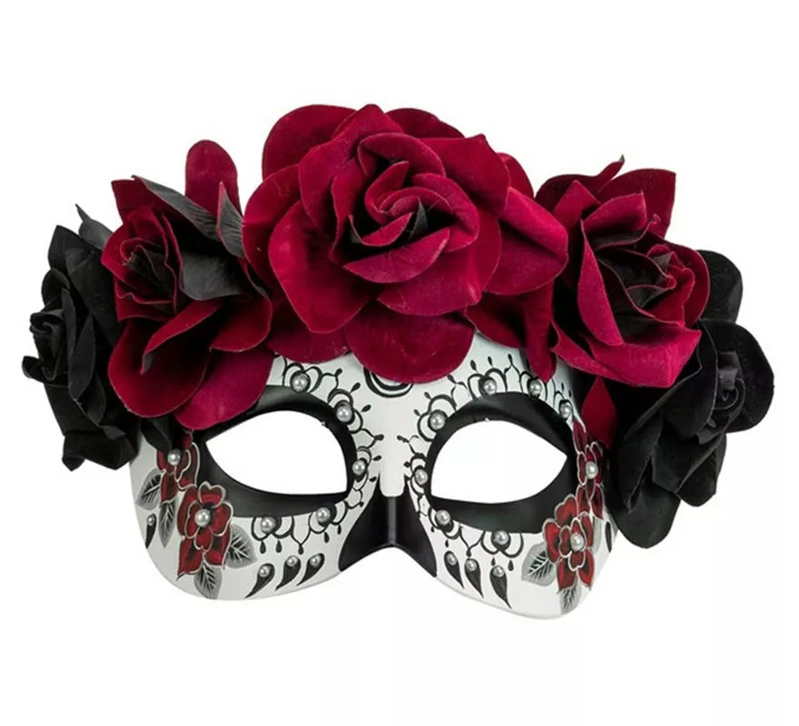 Translation missing: es.Máscara de Catrina Día de Los Muertos con Rosas