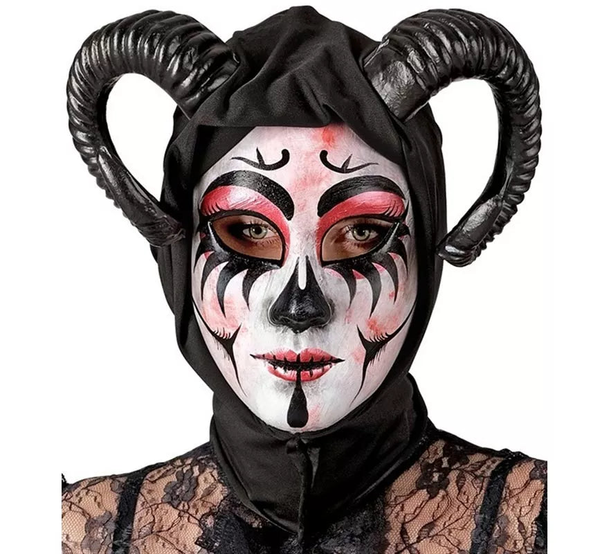 Translation missing: es.Máscara de Demonio Mujer con Capucha Comedia de Arte