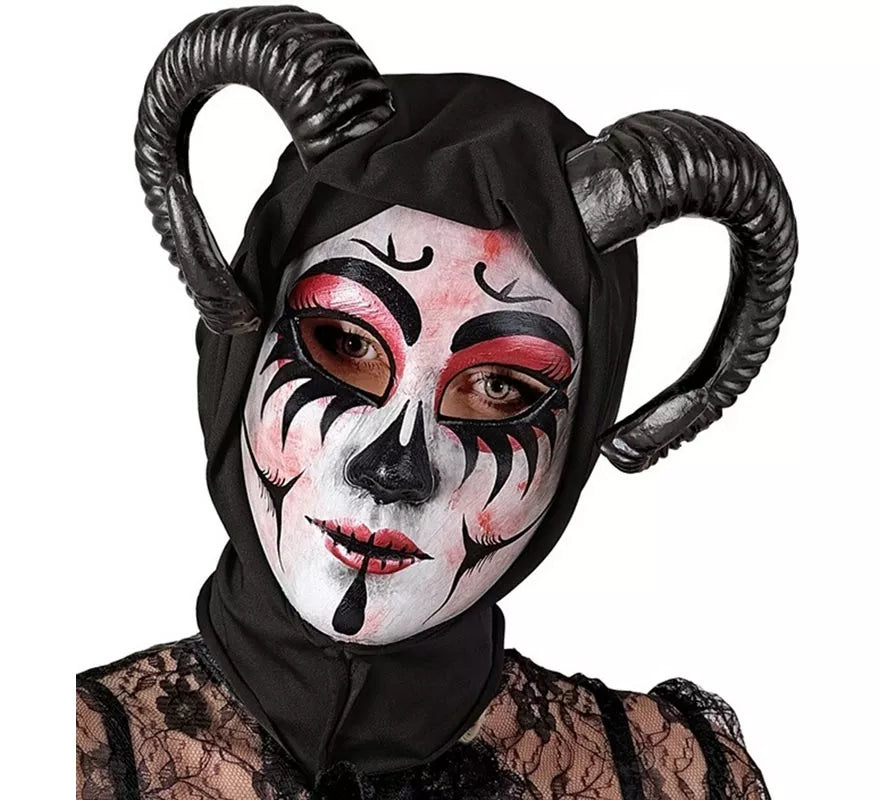 Translation missing: es.Máscara de Demonio Mujer con Capucha Comedia de Arte