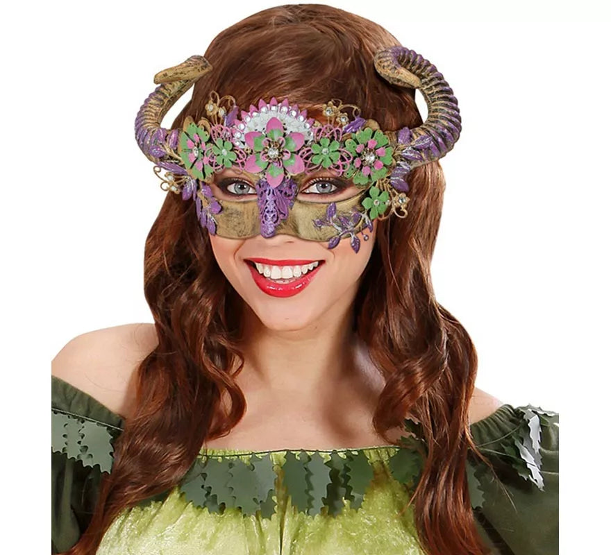 Translation missing: es.Máscara de Diablo Teatral con Flores