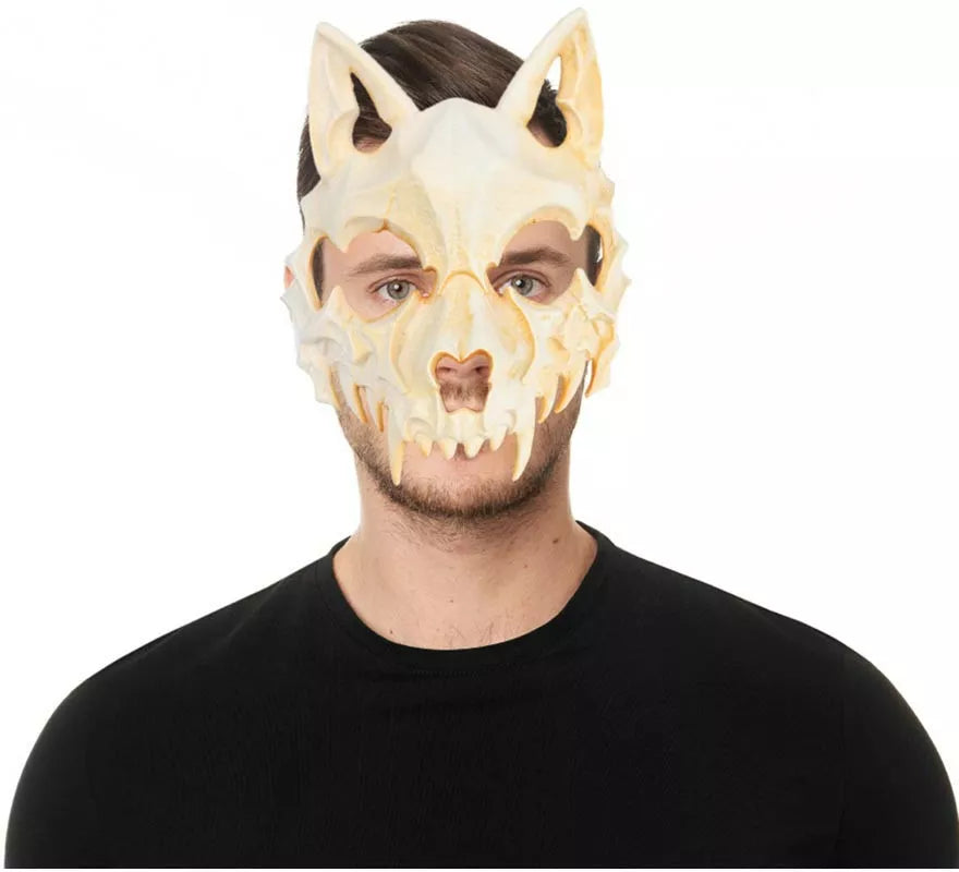 Máscara de Esqueleto lobo de plástico adulto