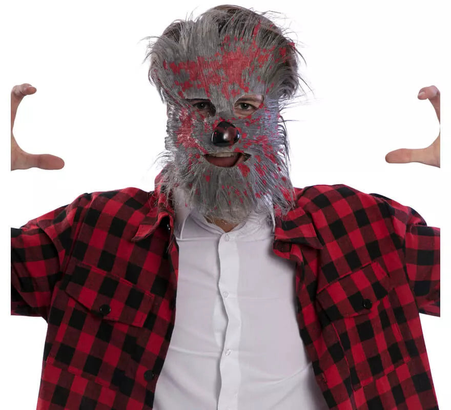Máscara de Hombre Lobo Gris