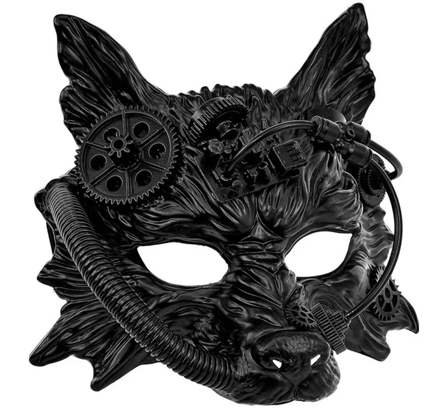 Translation missing: es.Máscara de Lobo Steampunk negro