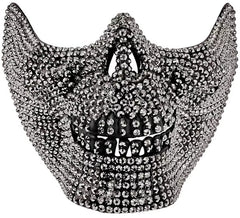 Máscara de Media Cara de Calavera con Strass