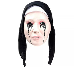 Máscara de Monja Llorando Sangre negra látex