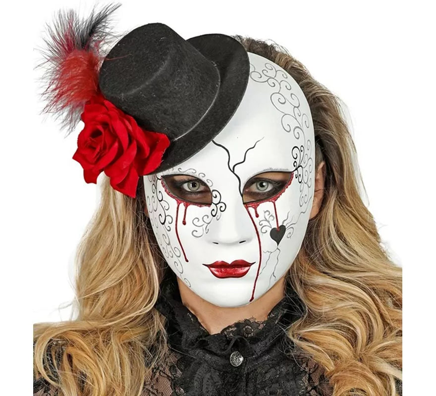 Translation missing: es.Máscara de Mujer Sangrante con Sombrero Comedia del Arte
