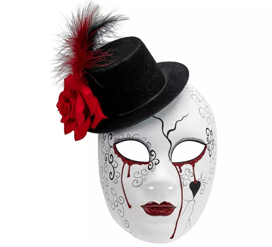 Translation missing: es.Máscara de Mujer Sangrante con Sombrero Comedia del Arte