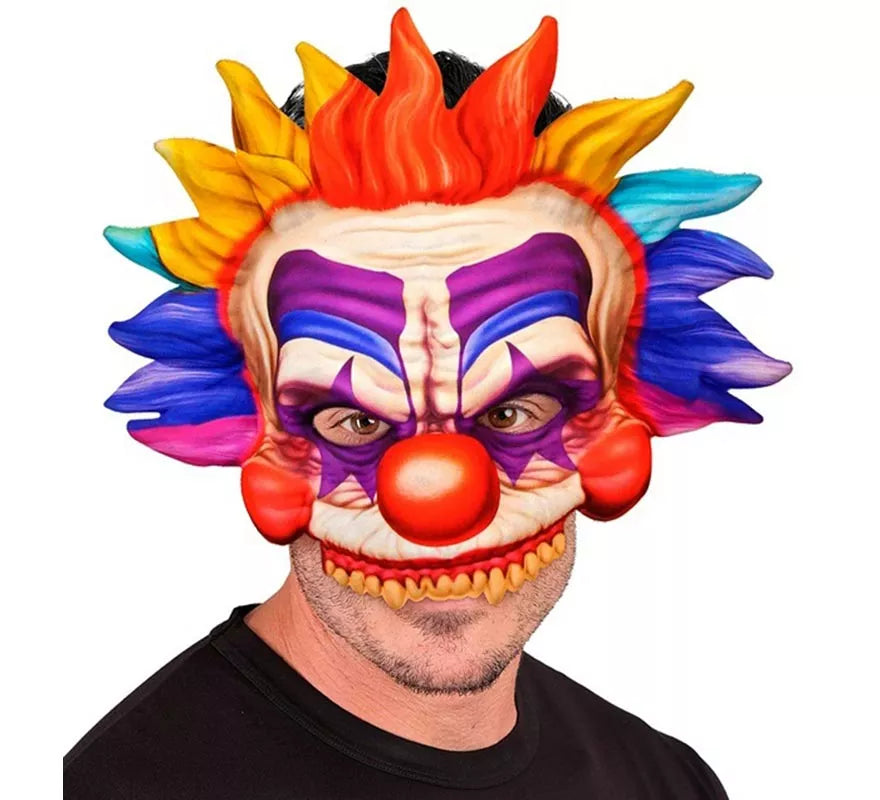 Máscara de Payaso Colorido sin Barbilla