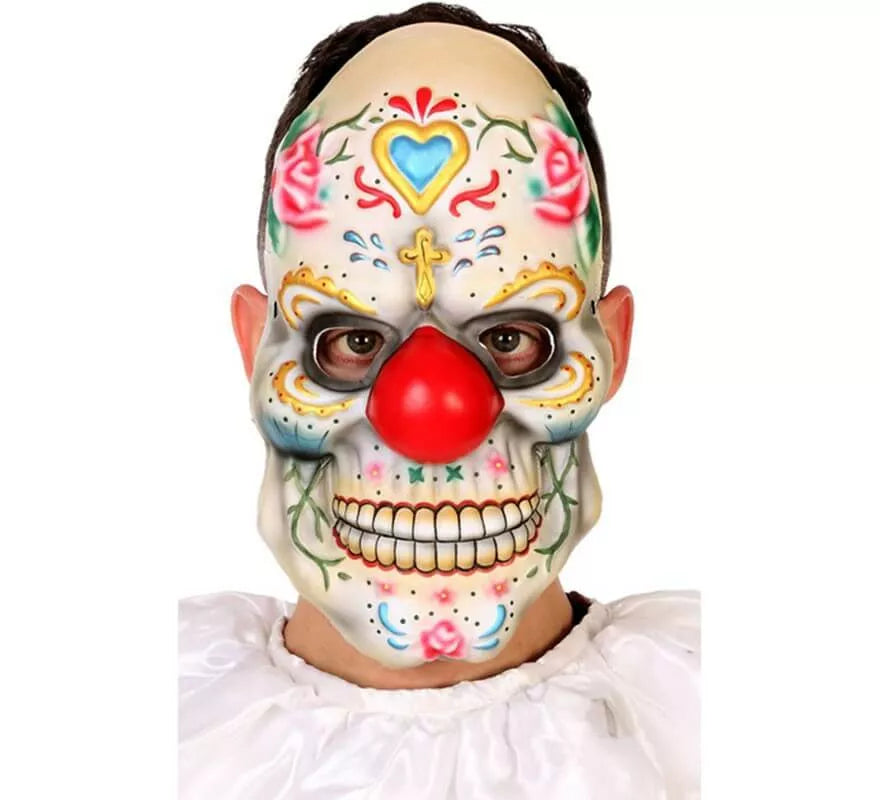 Translation missing: es.Máscara de Payaso del Día de los Muertos para adultos