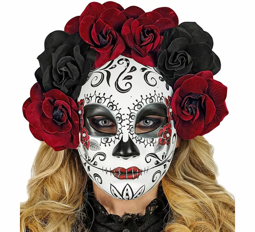 Translation missing: es.Máscara Día de Los Muertos con Rosas
