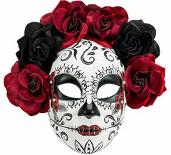 Máscara Día de Los Muertos con Rosas