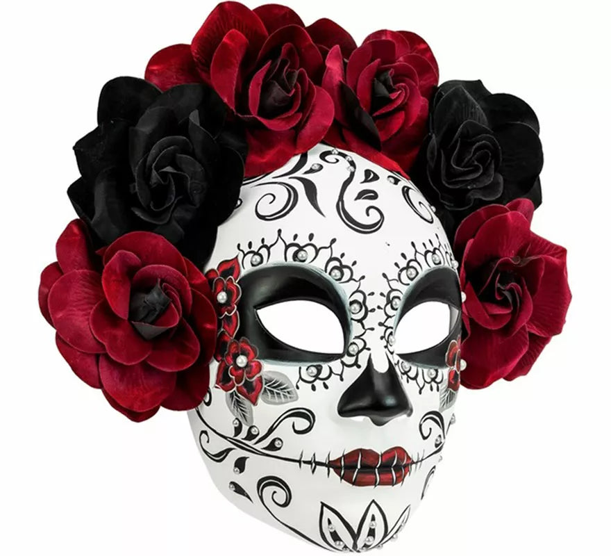 Translation missing: es.Máscara Día de Los Muertos con Rosas
