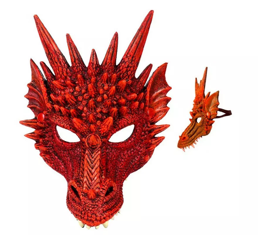 Translation missing: es.Máscara Dragón rojo con cuernos