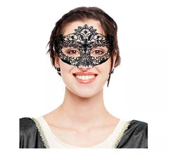 Máscara Floral de encaje negro adulto