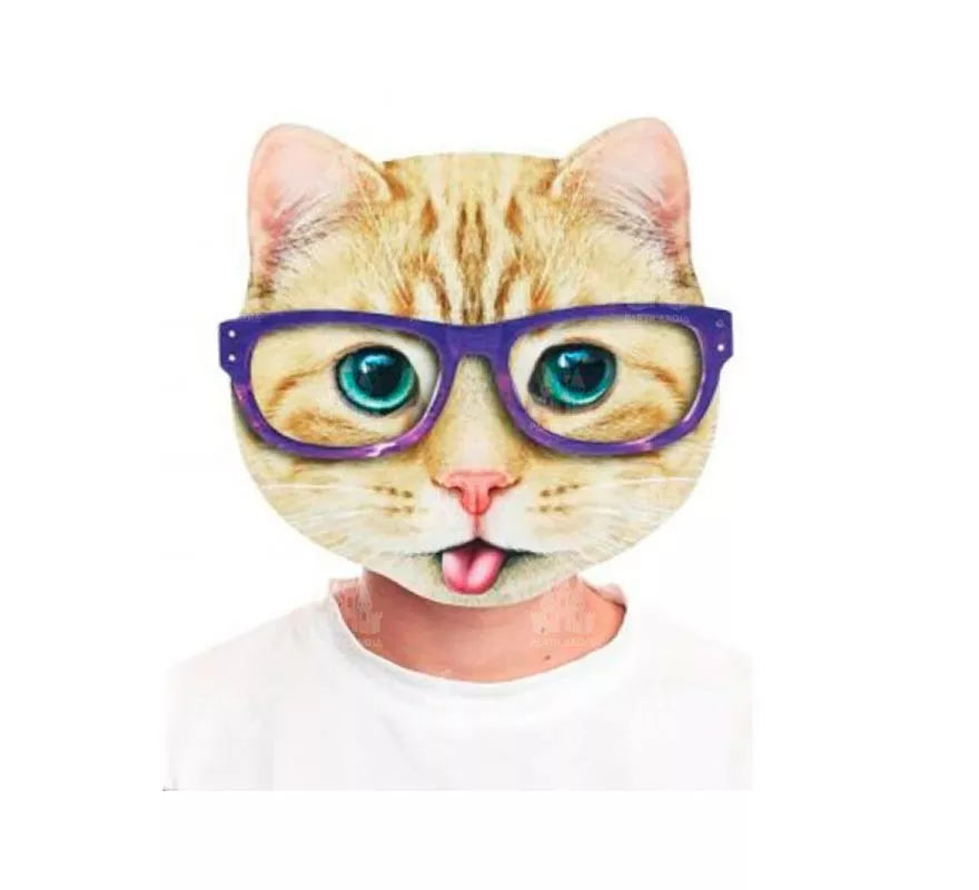 Translation missing: es.Máscara Gato gafas azules estampado