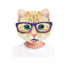 Máscara Gato gafas azules estampado