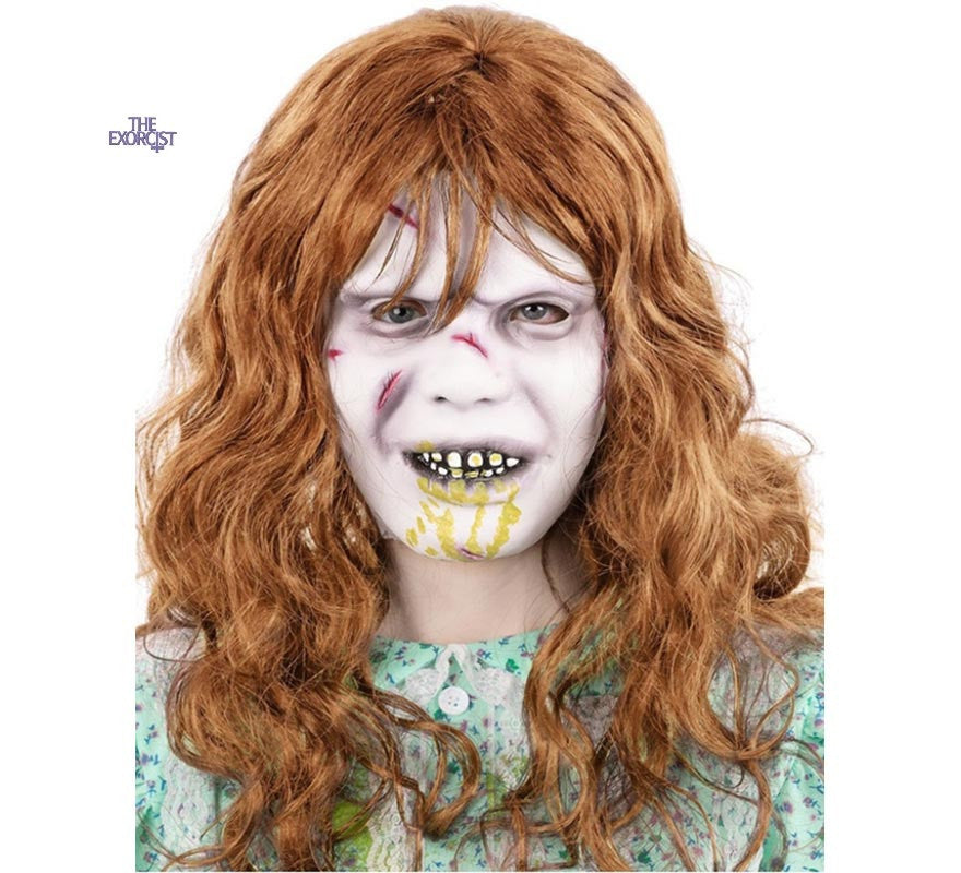 Máscara Látex con pelo de Regan la Niña de El exorcista