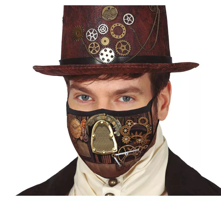 Mascarilla 3 Capas de Tela Steampunk para adultos