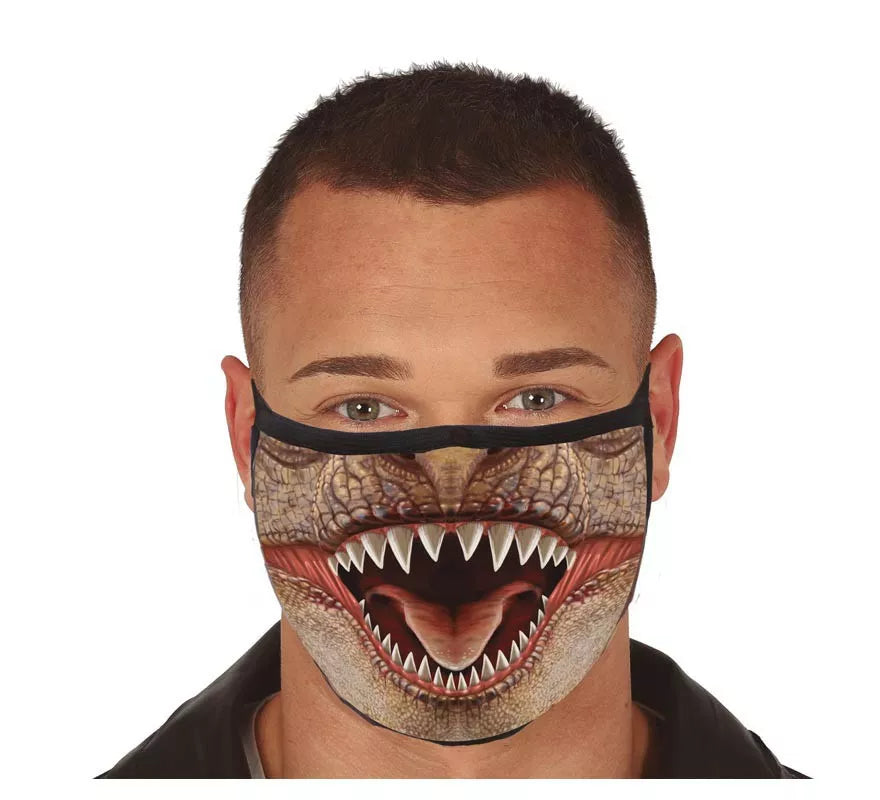 Translation missing: es.Mascarilla 3 Capas de Tela Tiranosaurio Rex para adultos