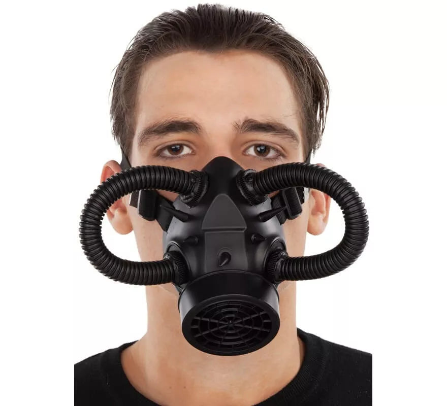 Translation missing: es.Mascarilla de Gas Steampunk Negra con tubos