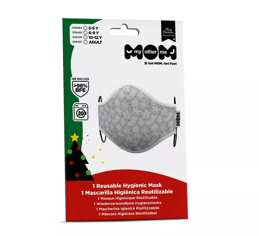 Translation missing: es.Mascarilla higiénica adultos Gris Adornos Navidad