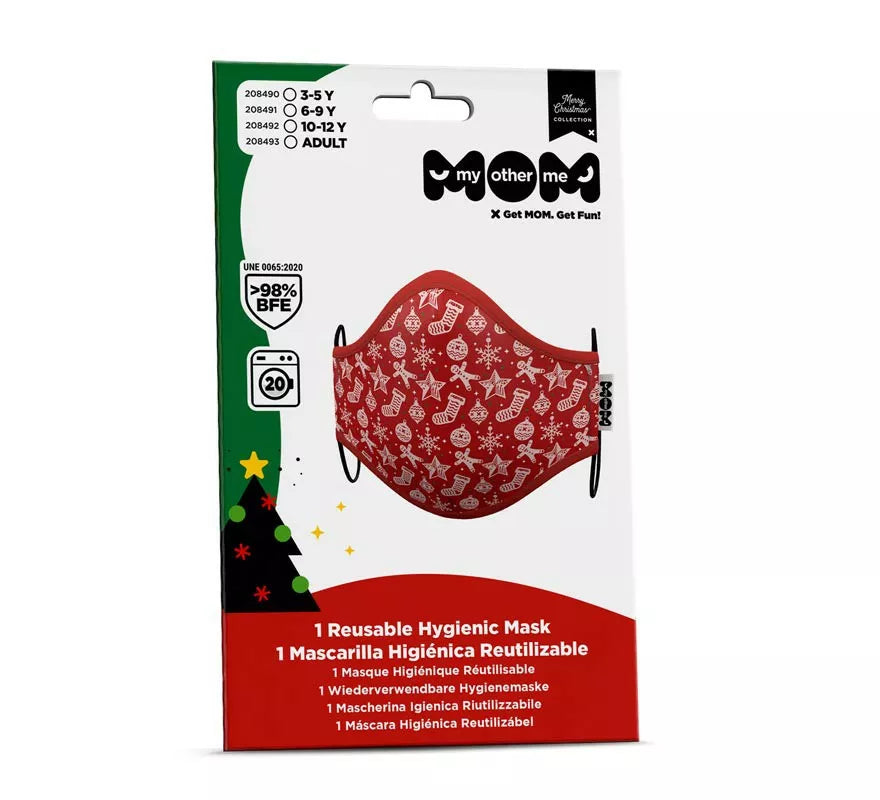 Translation missing: es.Mascarilla higiénica adultos Roja Adornos Navidad