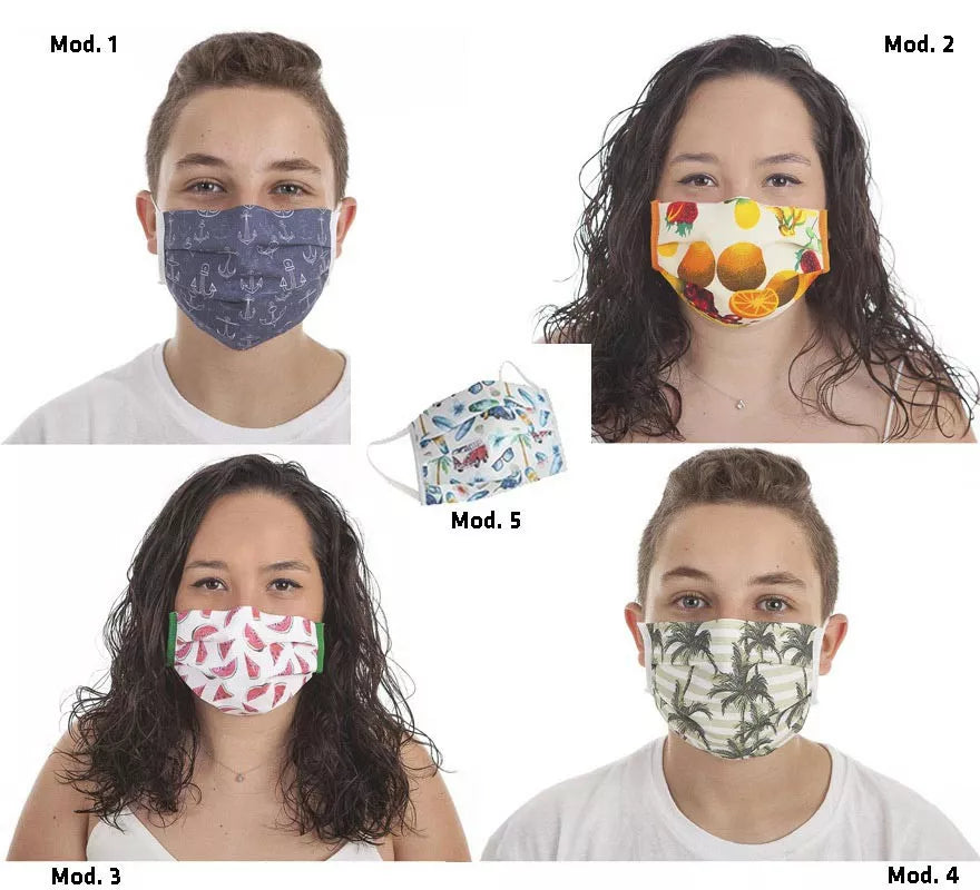 Mascarilla Higiénica estampados de verano 3 Filtros en diferentes modelos
