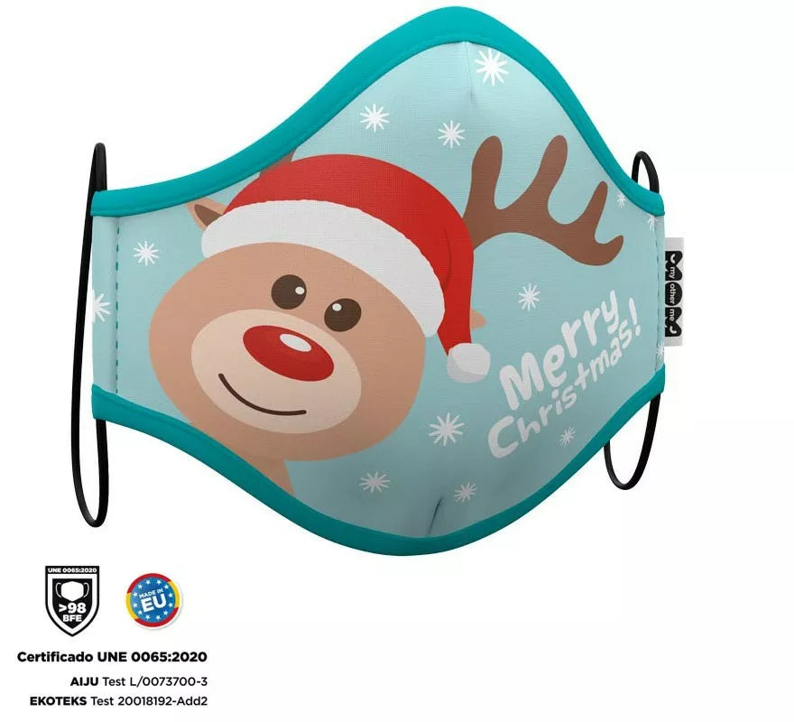 Translation missing: es.Mascarilla higiénica infantil Reno Navidad