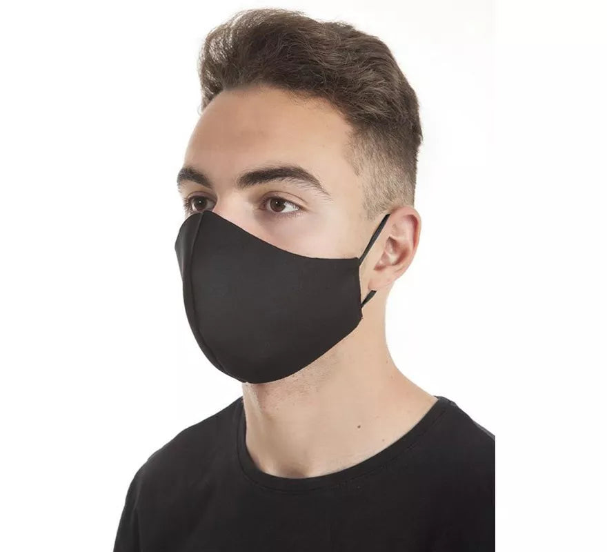 Translation missing: es.Mascarilla Higiénica Protectora Neopreno Negra con gomas