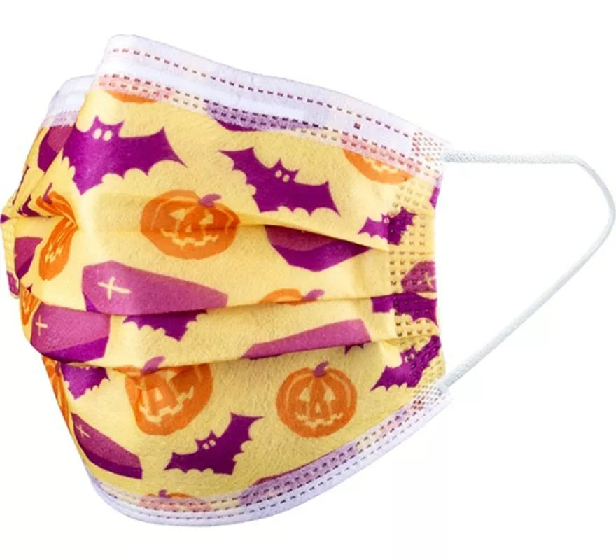 Translation missing: es.Mascarilla Higiénica Triple Capa Halloween amarilla infantil