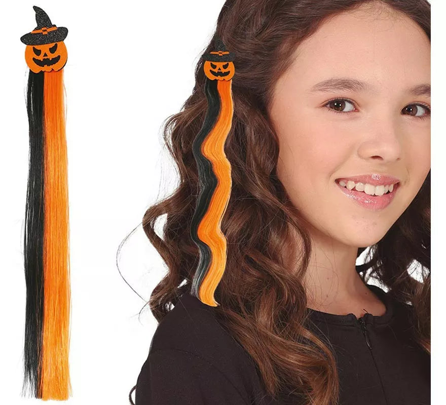 Translation missing: es.Mechón Calabaza naranja y negro 40 cm