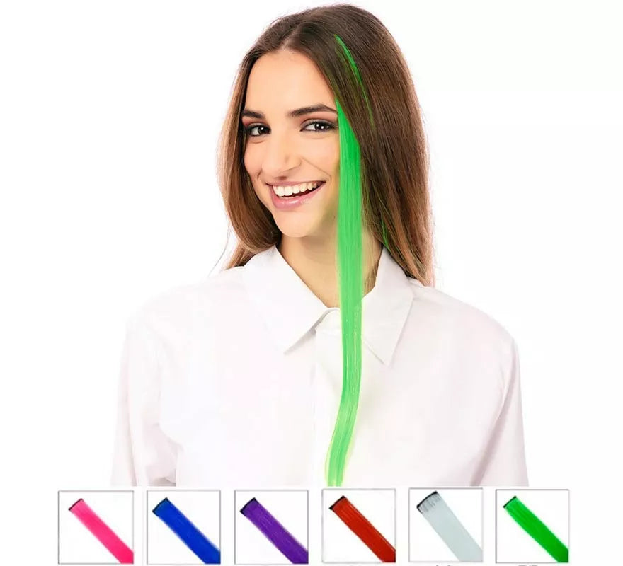 Translation missing: es.Mechón de Cabello verde claro en colores surtidos de 55 cm