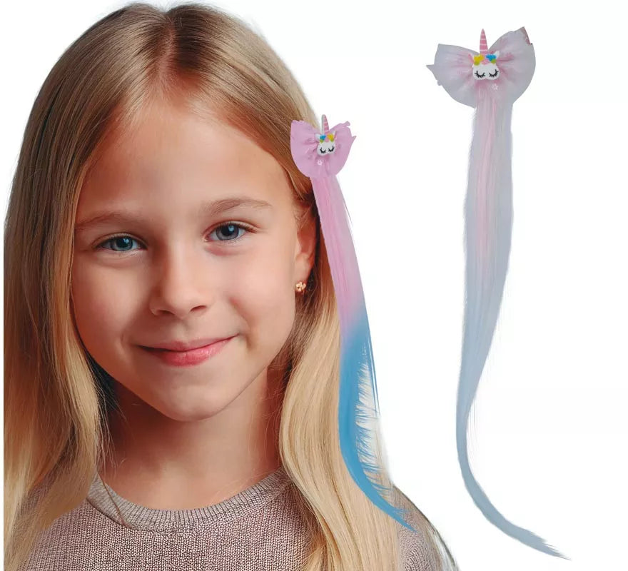 Translation missing: es.Mechón rosa con Unicornio de 35 cm