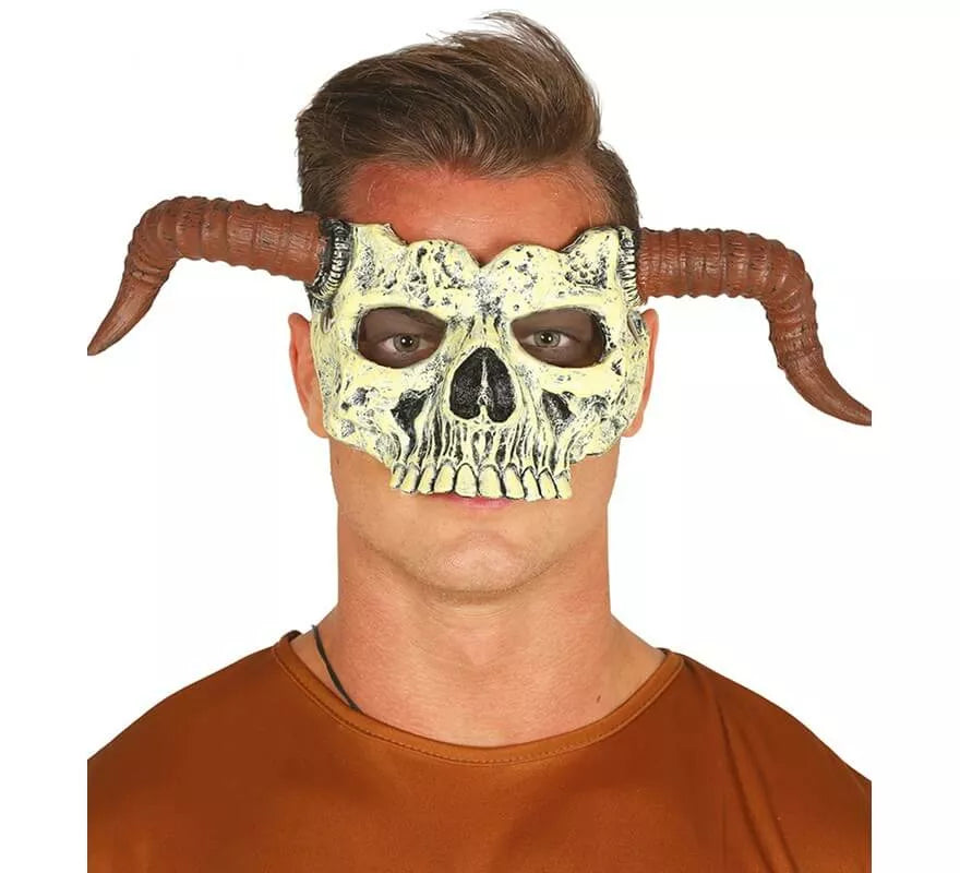 Translation missing: es.Media Careta de Calavera con Cuernos