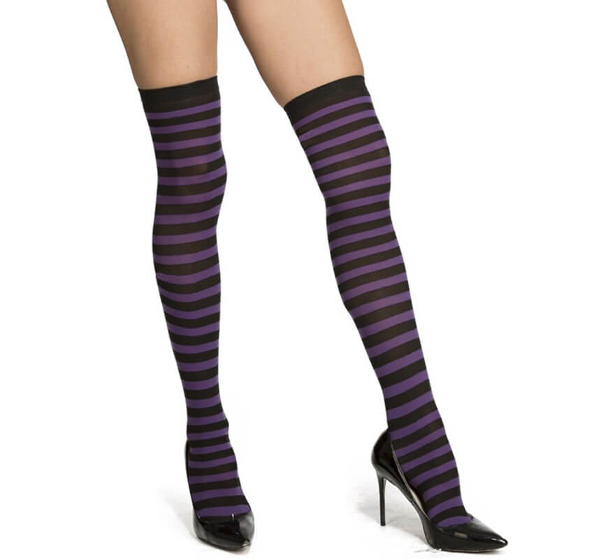 Translation missing: es.Medias a Rayas Negro y Morado