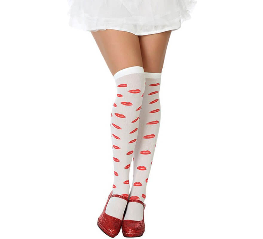 Translation missing: es.Medias Blancas con Labios Rojos