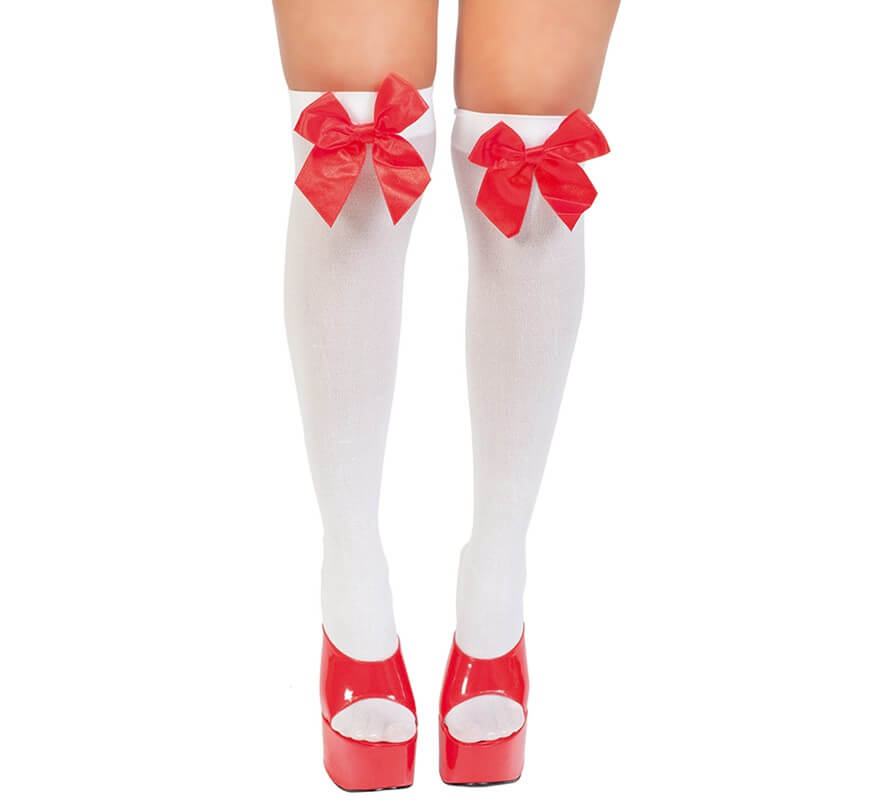 Translation missing: es.Medias blancas con lazo rojo