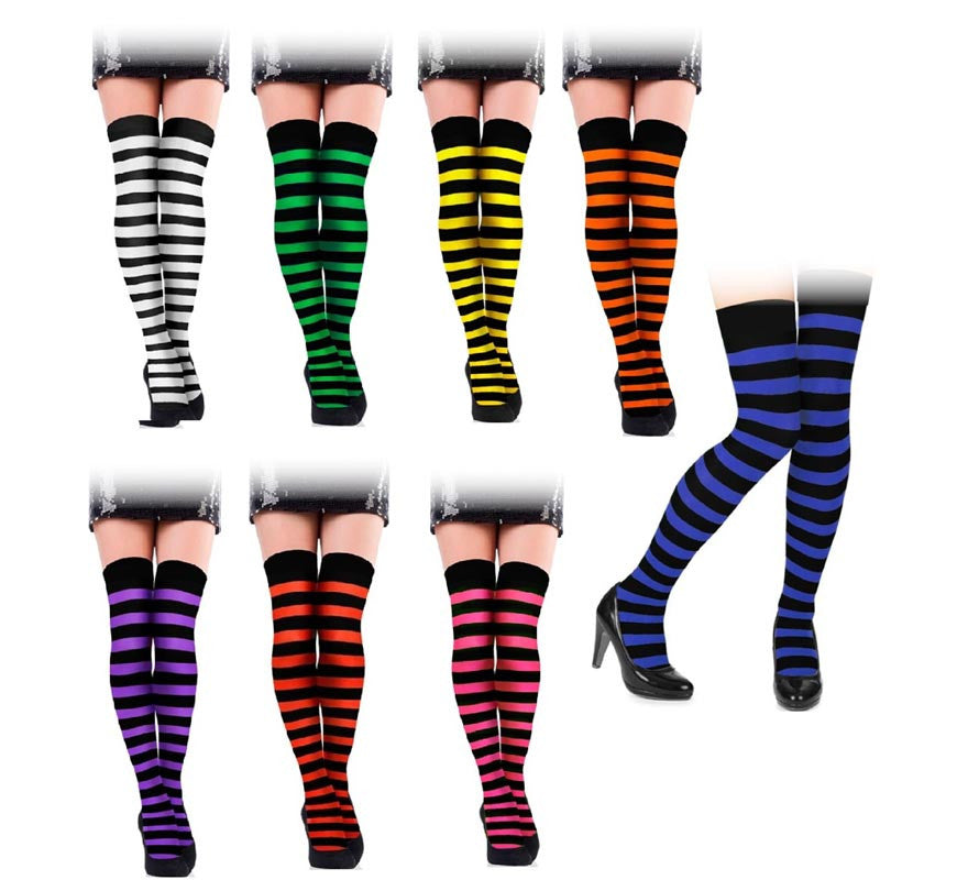 Translation missing: es.Medias de Rayas Negras adulto en varios colores